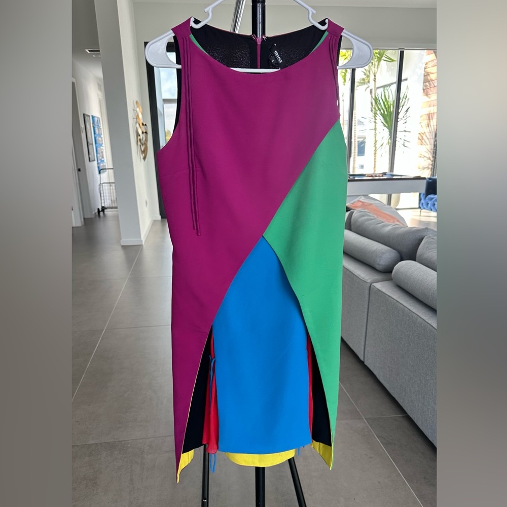 Versace Multicolor Geometric Dress